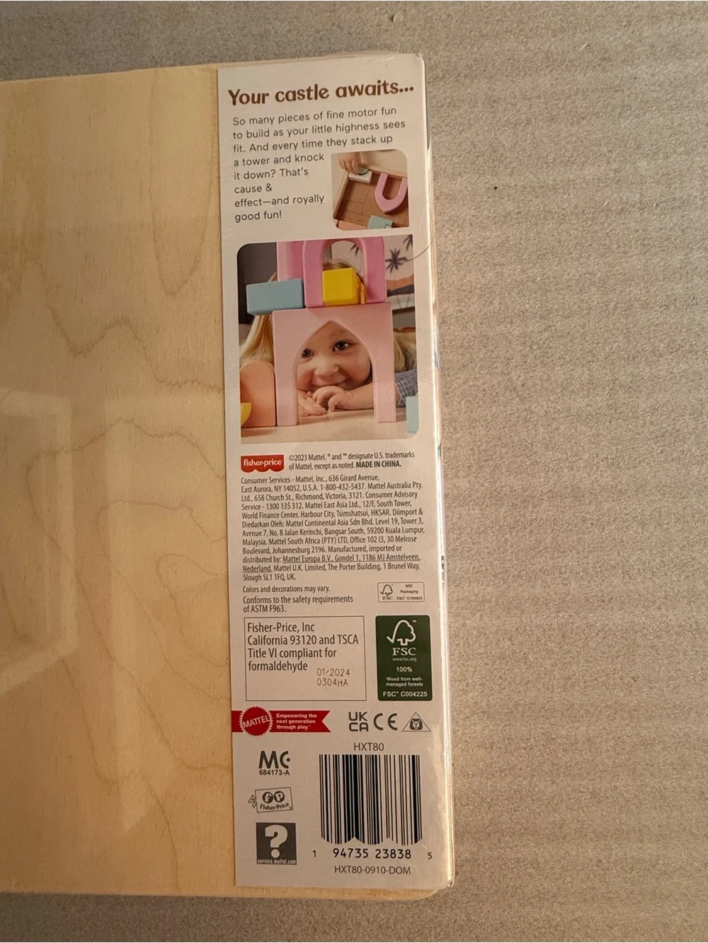 New Fisher Price Wooden Castle Block Set